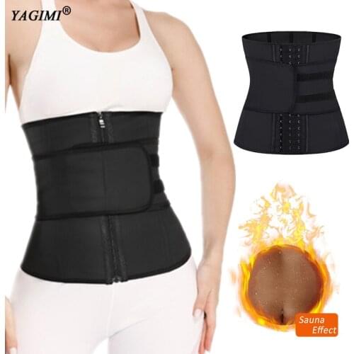 YAGIMI 100% Latex Slimming Corset Waist Trainer Body Shaper Sheath Tummy Control Girdles Sweat Belt Shapewear Colombian Fajas
