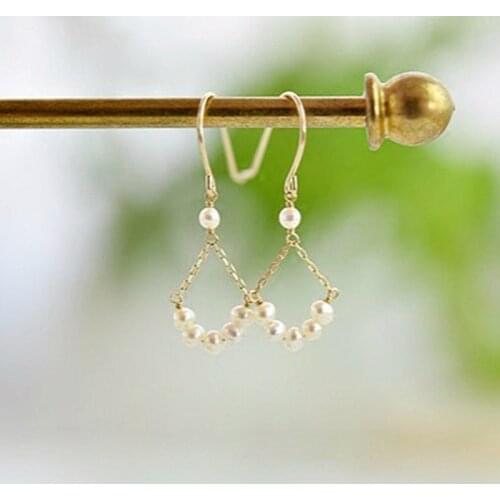 Natural Pearls Earrings Handmade Brincos Gold Filled Jewelry Vintage Charm Boho Pendientes Earrings For Women Oorbellen