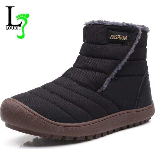 Winter Mens Boots With Fur Waterptoof Canvas Shoes Men Sneakers Fashion Snow Boot Rubber Ankle Footwear Casual Zapatos De Hombre