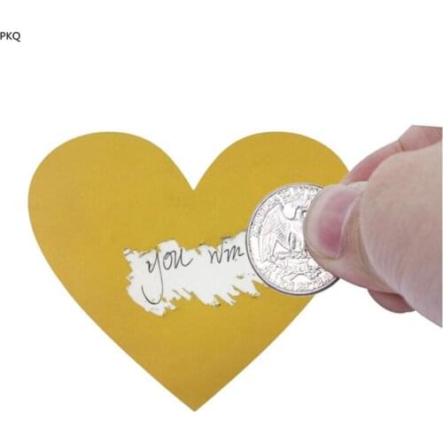 100pcs/lot gold scratch off stickers scratch off sticker 70x80mm love