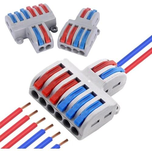 1pcs Mini Fast Wire Connector SPL-42/62 Universal Wiring Cable Connector Push-in Conductor Terminal Block DIY YOU