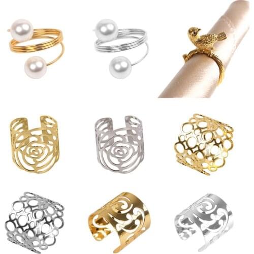 1PC Alloy Napkin Ring Holder Napkin Buckle Hoop For Christmas Home Wedding Holiday Party Dinner Table Decorations