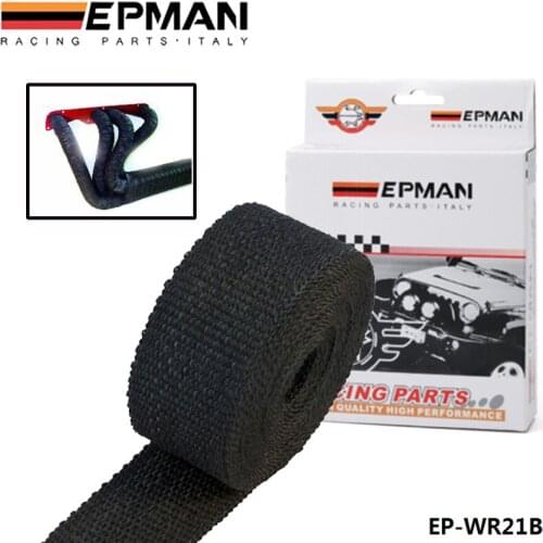 25" Black Turbo Manifold Heat Exhaust Thermal Wrap & Stainless Ties For Honda Toyota Healey For VW GOLF GTI 2.0T EP-WR21BK