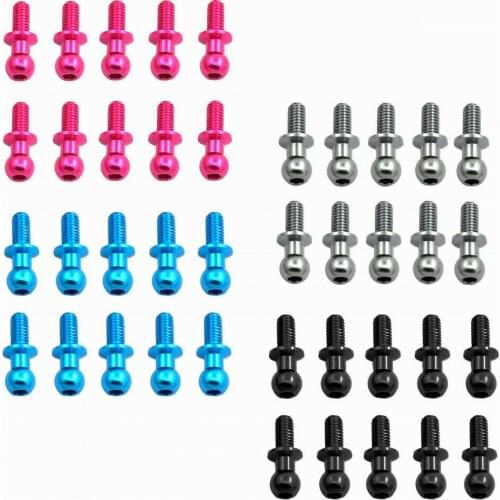 10pcs Metal M3 RC Car Ball Head Screws for TT01/02 RC Flat Sport Car Hobby Model