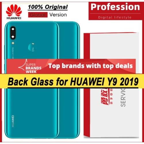 100% Original for Huawei Y9 2019 Back Battery Cover Housing Door Panel Case Battery Cover with Camera Lens