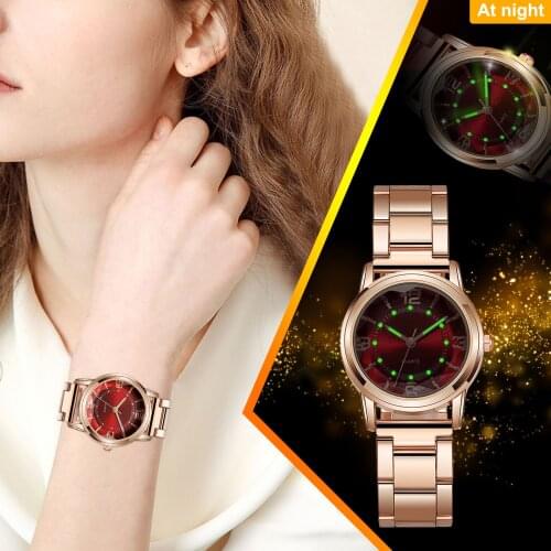 2021 Hot Sale Women Watch Multifunctional Luminous Quartz Watch Luxury Ladies Stainless Steel Quartz Clock Dress Wristwatches