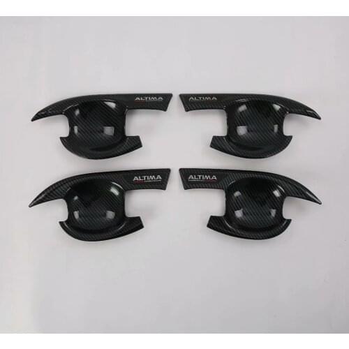 4pcs Car The ABS Carbon fiber style Door handle bowl covers For Nissan Teana 2019 Car Styling