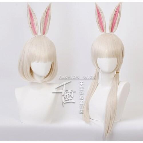 Anime Beastars Wigs Cosplay Haru Wig Bunny Rabbit Ears Short BOBO Hair Girls Halloween Synthetic Hair Long Wigs Girls Party