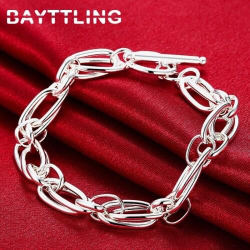 BAYTTLING 925 Sterling Silver Bracelet 8 Inch Exquisite Multi-loop Bracelet For Woman Man Luxury Party Gift Jewelry