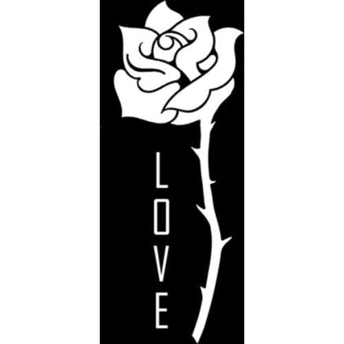 Black/Sliver Rose And Love Car Sticker Small/Big Size Removable Waterproof Window Body Decal CL829