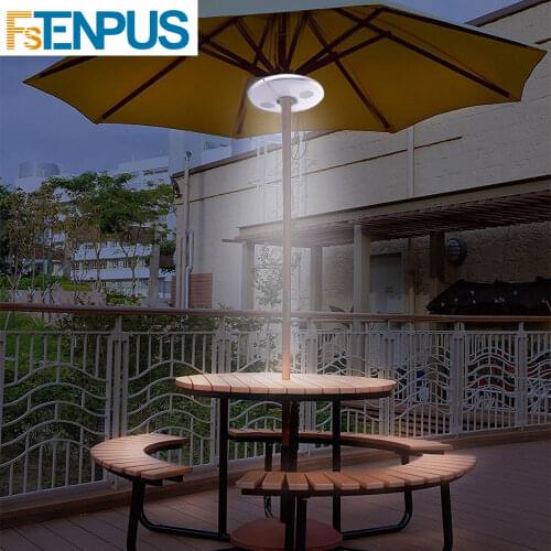 Colorful Patio Umbrella Light Garden Parasol LED String Light USB Charging Bluetooth Speaker Emergency Light Camping Accessories