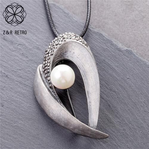 Long Necklace for Women Vintage Costume Jewelry Pendants Choker Color Stone Beads Suspension Rope Chain Jewellery 2021 Wholesale