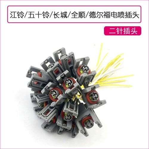For Jiangling Guosan Injector Plug Isuzu Yucai Great Wall Transit Delphi EFI Plug Wire Harness 2 Pin Plug Quality Accessories