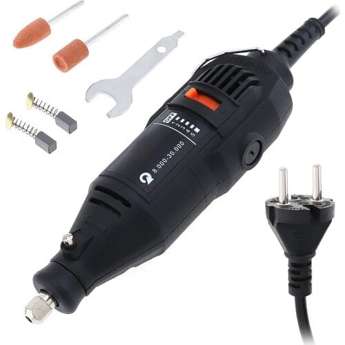 6pcs/set 110V 220V Mini Electric Grinder Machine with Spare Carbon Brush Rotary Grinding Head for Cutting Grinding Engraving