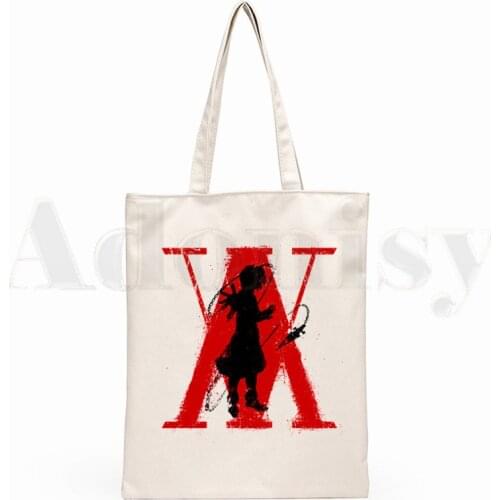 Hunter X Hunter Anime Manga Kurapika HxH Devil Eye Graphic Cartoon Print Shopping Bags Girls Fashion Casual Pacakge Hand Bag