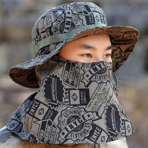 Mens Hunting Sports Breathable Sunshade Fishing Caps Hats Camouflage Fishing Caps Men UV Protection Face Neck Cover Fishing Caps