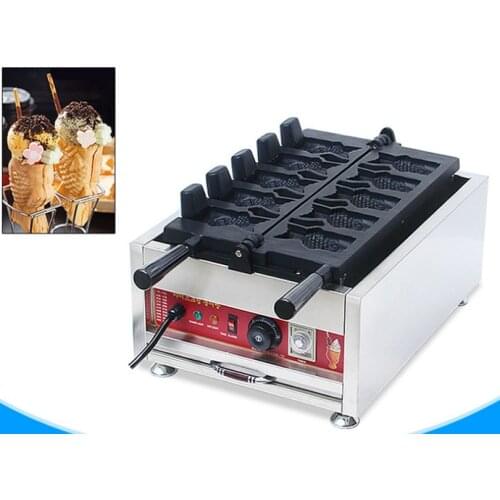 Commercial 5 pcs fish shape Taiyaki machine/commercial mini taiyaki Making Machine / Korean taiyaki waffle maker machine