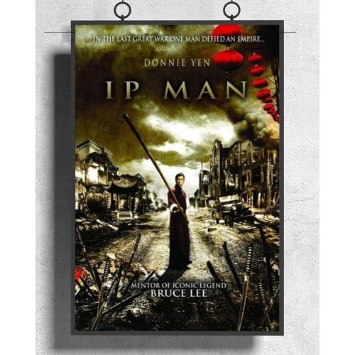 L491 IP MAN Movie Martials Kung Fu Donnie Yen Bruce Lee Ong Bak Shaolin 859 Silk Fabric Poster Art Decor Indoor Painting Gift