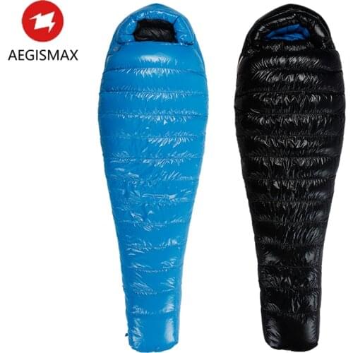 AEGISMAX D1 Serise 90% White Duck Down Cold Winter Ultralight Baffle Design Camping Splicing Mummy Camping Sleeping Bag