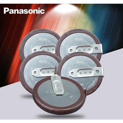 5pc Panasonic Original VL2020 3V 20mAh coin type rechargeable 90 degrees fillet lithium button cell battery