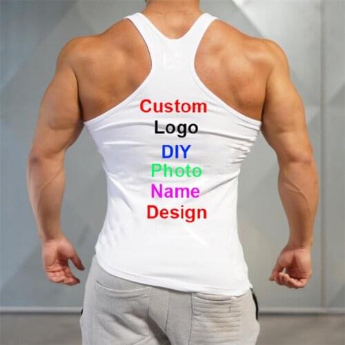 DIY Brand Logo Customized Gym Shirt Men Vest Muscle Clothing Workout Mesh Tank Top Men Musculation Fitness Sleeveless Singlets