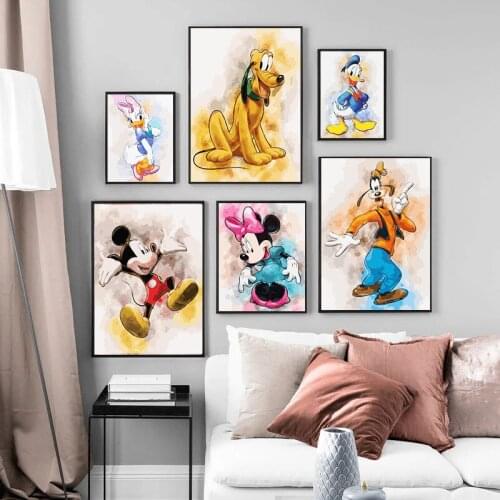 5D DIY Diamond Painting Kit Disney Cartoon Mickey Mouse and Donald Duck Full Diamond Embroidery Mosaic Art Home Decor Gift