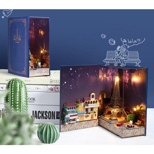 DIY Dollhouse Miniature Book Nook Mini World Wooden House Decoration Birthday Gift Toys For Children Doll House Furniture Kit