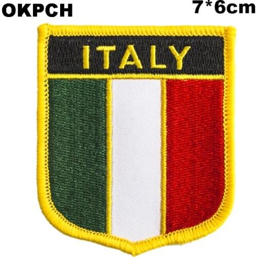 Italy Flag embroidery patches iron on transfer patches set sewing applications for clothes in Home&Garden PT0206-S