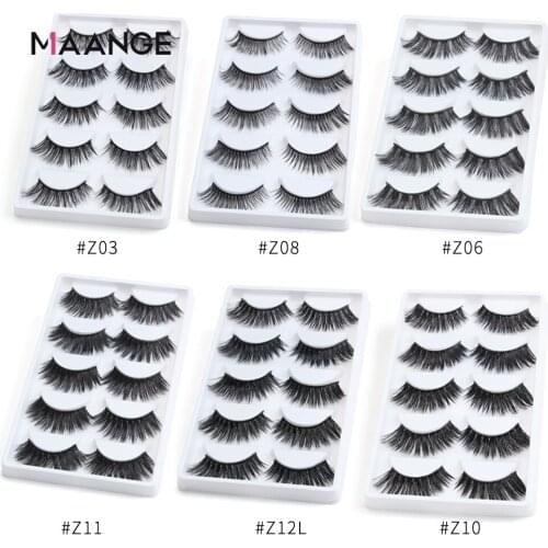 New 2/5 pairs mink eyelashes natural 3d mink lashes natural fake lashes long mink false lashes false eyelashes full strip lashes