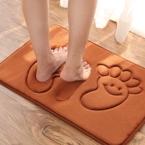 New simple Water Absorption Bathroom Mat Anti-slip Toilet Bath Mat rebound carpet kitchen bathroom door mat 40X60CM