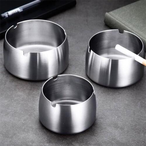 2020 New Stainless Steel Ashtray Creative Wind Ashtray Garden Terrace Balcony Anti-Fall Household Ashtray