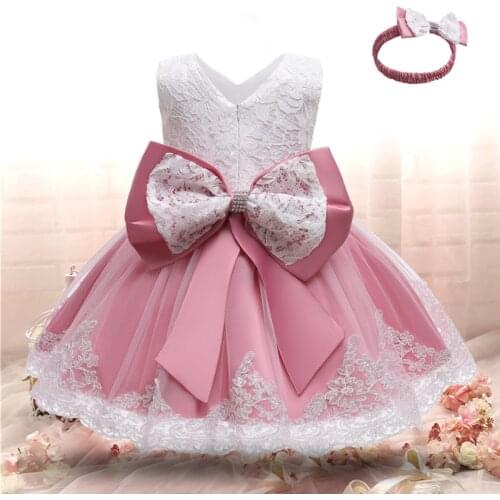 Baby Girls Dresses Toddler Kids Party 1st 2nd Birthday Dress For Newborn Baby Christening Gown Infant Summer Sleeveless Clothing