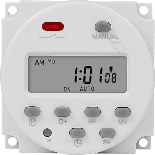 1 Second Interval 5V 12V 24V 110V 220V Digital LCD Timer Switch 7 Days Weekly Programmable Time Relay Programmer CN101S