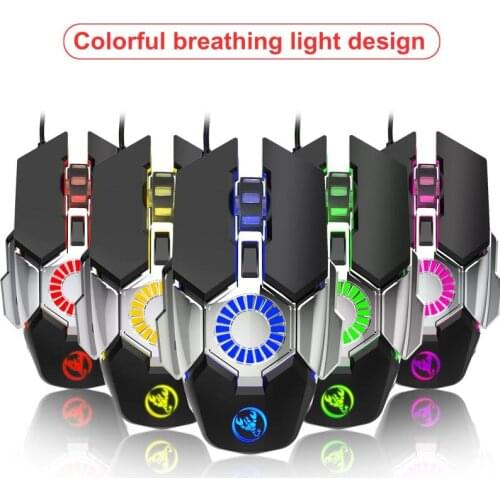 7 Colors Change Wired Gaming Mouse Pro 6 Modes Adjustable Ergonomic Computer Mouse Gamer Mice 6400dpi Special Key Combination