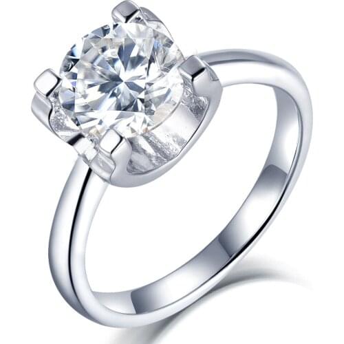 Luxury Women Ring 100% 925 Sterling Silver Ring Noble Moissanite Wedding Rings Jewelry Accessories Gift For Girl Lady Party