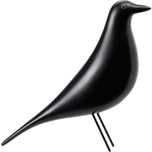 Resin Pigeon Figurine Bird Sculpture Furnishing Ornaments Decoration Craft Home Office Table Livingroom Decoration - Black
