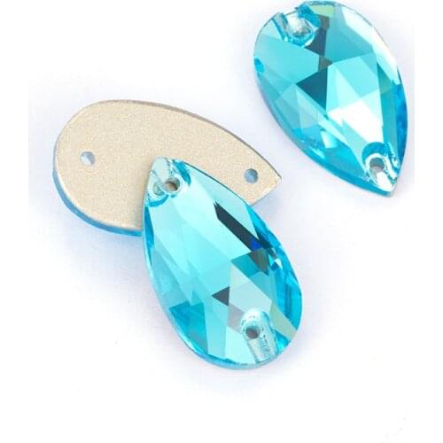 Blue Rhinestones K9 Glass Sew On Rhinestones Flatback DIY Craft Crystals Decorations For Dress Bags Jewelry Garments