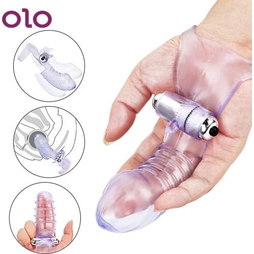 OLO Finger Sleeve Vibrator G Spot Massage Clitoris Stimulator Vagina Massage Adult Products Flirting Sex Toys For Women