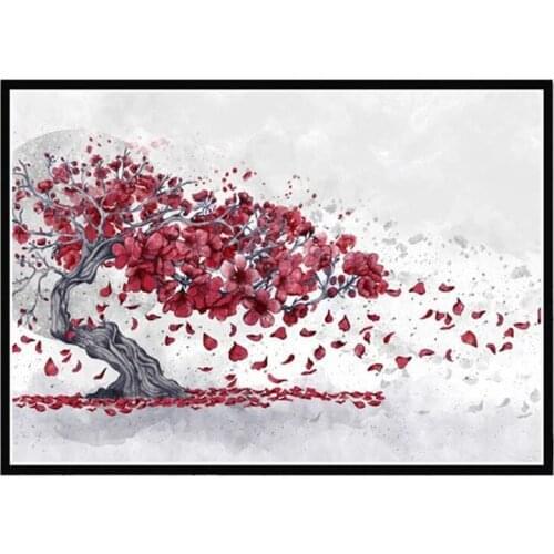 Japanese Bushido 5D DIY Diamond Painting Cross Stitch Cherry Blossom Square Round Diamond Mosaic Embroidery Home Decor P1124