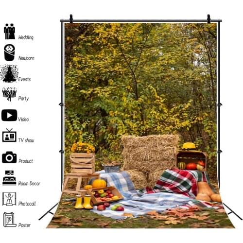 Yeele Autumn Farm Background Baby Photography Fall Haystack Maple Leaf Pumpkin Backdrop Kids Photocall Photo Studio Photophone