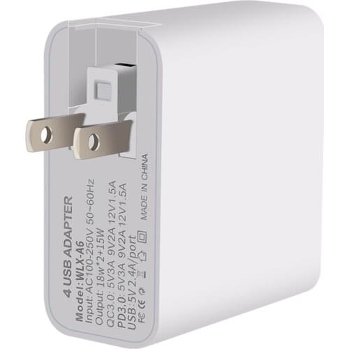 51W USB Charger 4-port Charging Station Smart Charging Dock Mobile Phone Fast Charging Travel Charging Dock