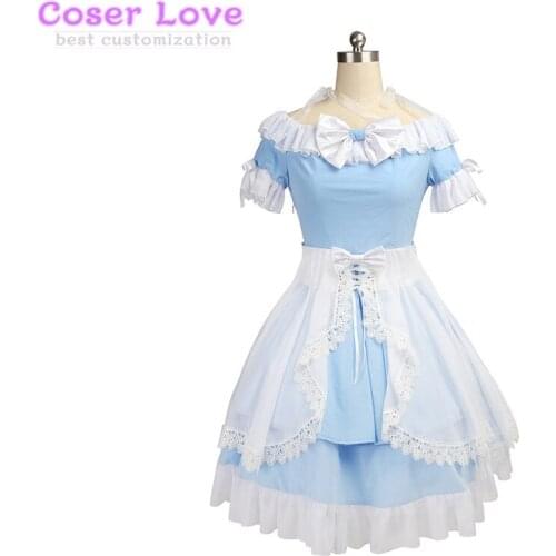 Alice cosplay costume dress in Wonderland Costume Lolita Dress Maid Carnaval New Years Christmas party