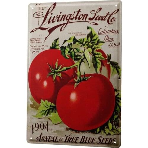 SINCE 2004 Tin Sign Metal Plate Decorative Sign Home Decor Plaques Retro Wall Sign Tomatoes Livingston Metal Plate