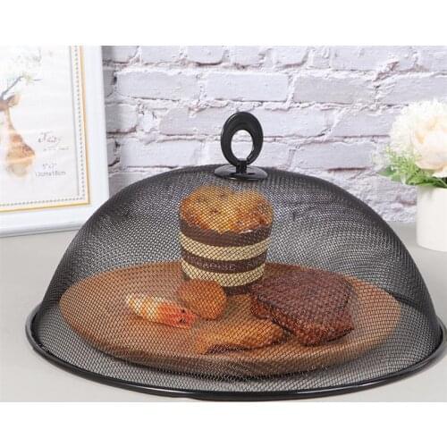 1Pc Protect Food Cover Plate Cover Dish Cover Dining Table Round Style Anti Fly Mosquito Kitchen Stainless Steel Food Cover
