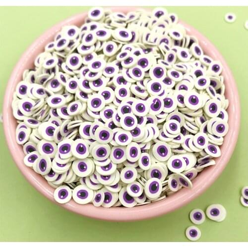 100g Purple Green Eyes Shape Clay Polymers Sprinkles for Crafts Phone Nail Arts Decoration Shaker Card DIY Slime Filling 5mm