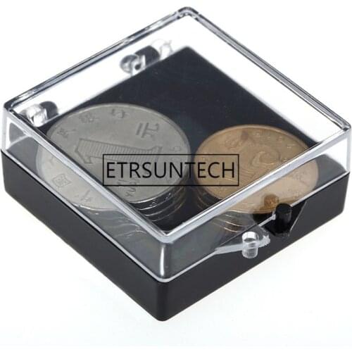 200pcs 4.2*4.2*1.9cm Square Small Box PS Transparent Plastic Storage Box Collection Showpiece Box Gifts Display