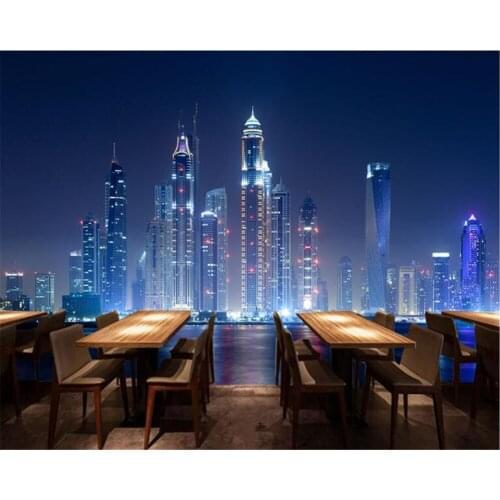 Beibehang 3d wallpaper Custom photo wallpaper city night view home decor bedroom living room mural wallpaper for walls in rolls