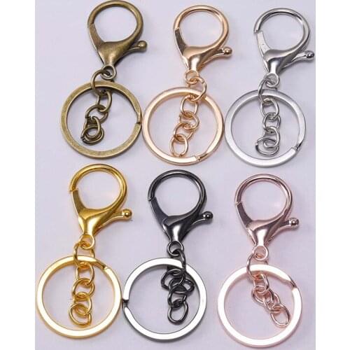 5 Pcs Metal Keychain Ring 30mm Keyring Lobster Clasp Key Hook Chain Supplies For Jewelry Making DIY Finding Accessories Handmade