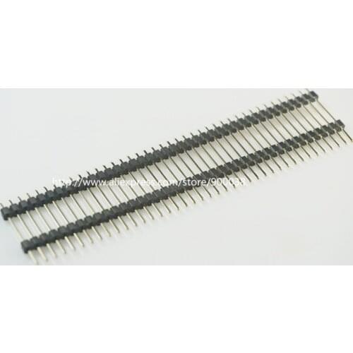 500pcs 15 mm Height 1x40 P 40 Pin 2.54mm Pin Header male Single row dual plastic base insulator straight through hole gold