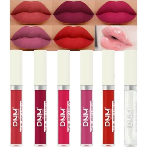 6Pcs/Set Lip Gloss Set Velvety Liquid Lipstick Waterproof Moisturizing Cosmetic Lipsticks Matte Nude Liquid Lipstick Kit TSLM1